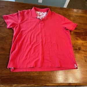 UNTUCKit Gondola Red contrast vine print Polo Shirt size XXL 100% cotton